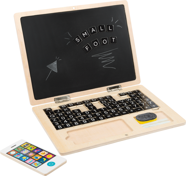 Ordinateur portable en bois avec tableau aimanté