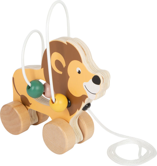 Jeu en bois "Lion à tirer avec circuit de motricité "Safari"