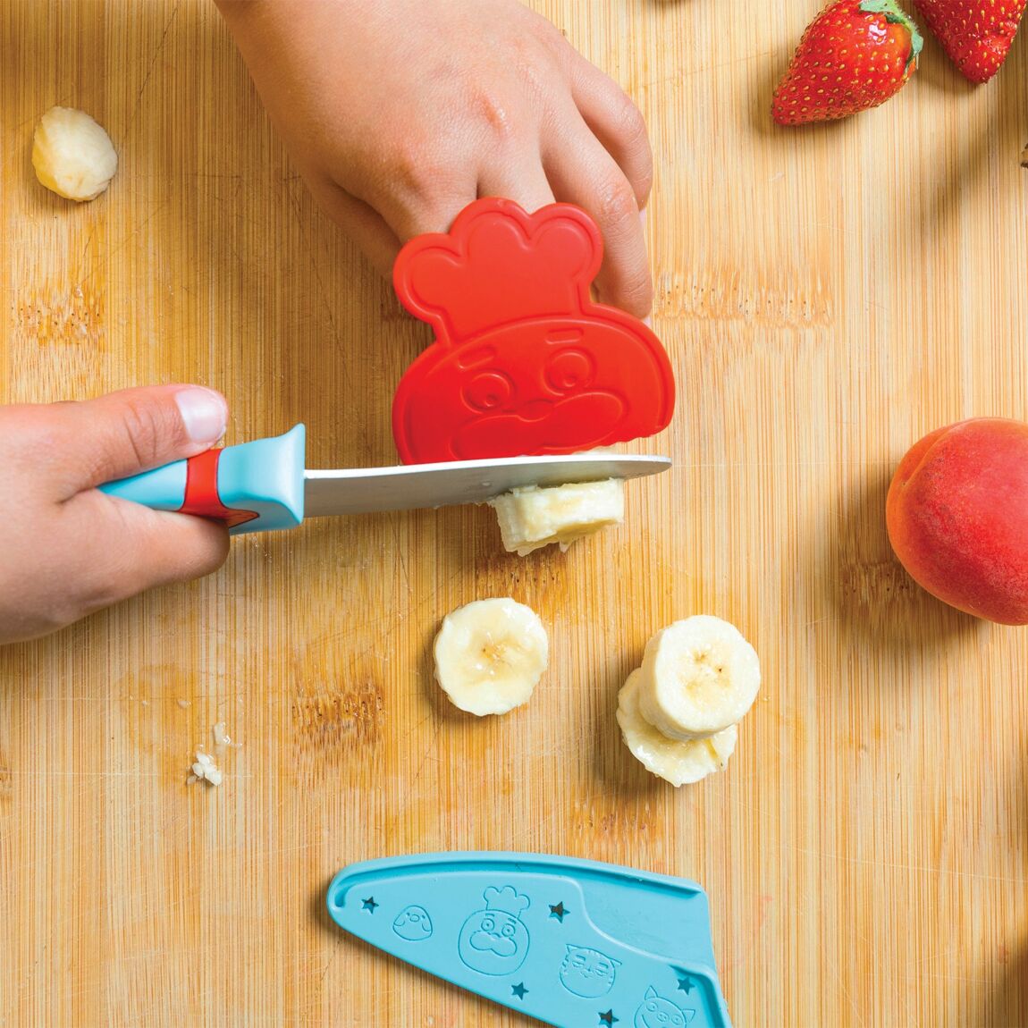 Couteau bleu/rouge Chefclub Kids