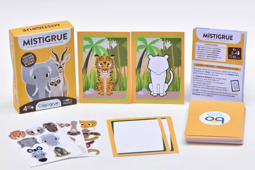 Jeu de cartes "MISTIGRUE Animaux Savane"