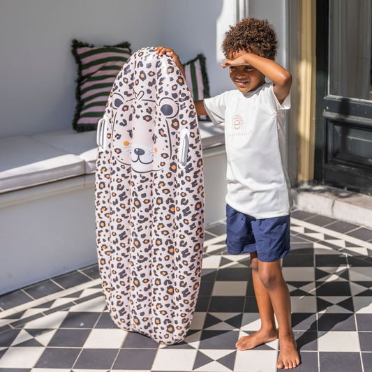 Planche de Surf Gonflable Imprimé Panthère Beige