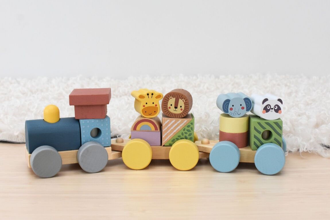 Train en bois Animaux