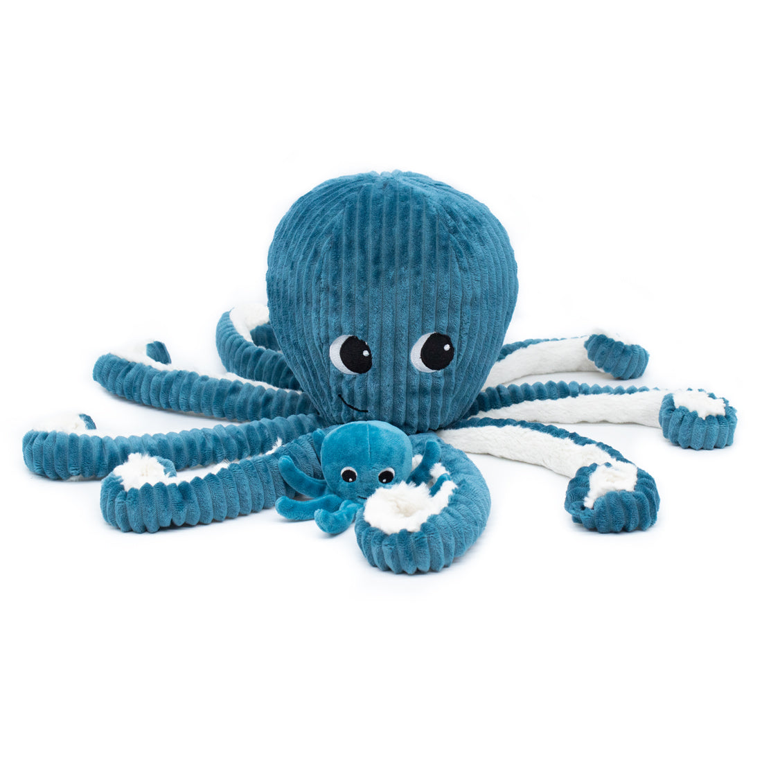 Peluche pieuvre Filou maman et son bébé bleu - Les Ptipotos
