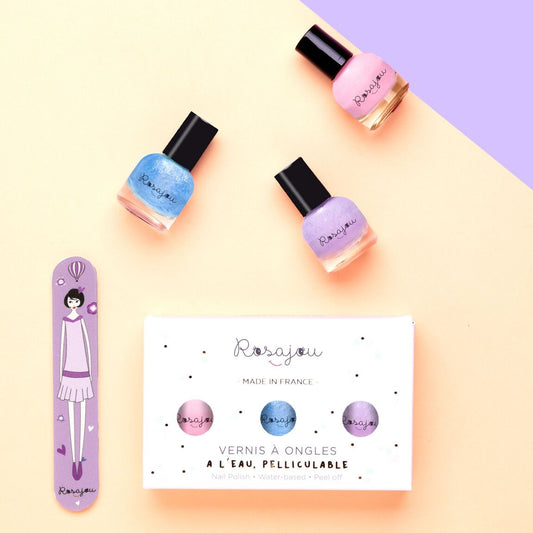 Coffret 3 vernis Flamingo x Givré x Lavande + lime à ongles