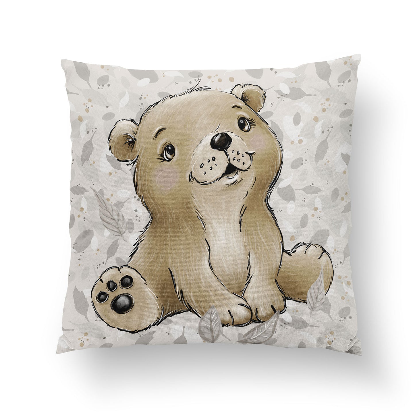 Coussin 35*35 bébé Animaux de la forêt ourson
