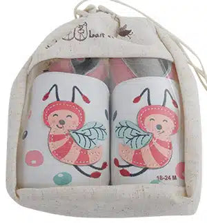 PAIRE DE CHAUSSONS CUIR SOUPLE ABEILLES