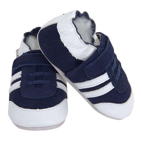 CHAUSSONS CUIR SOUPLE BASKETS MARINE