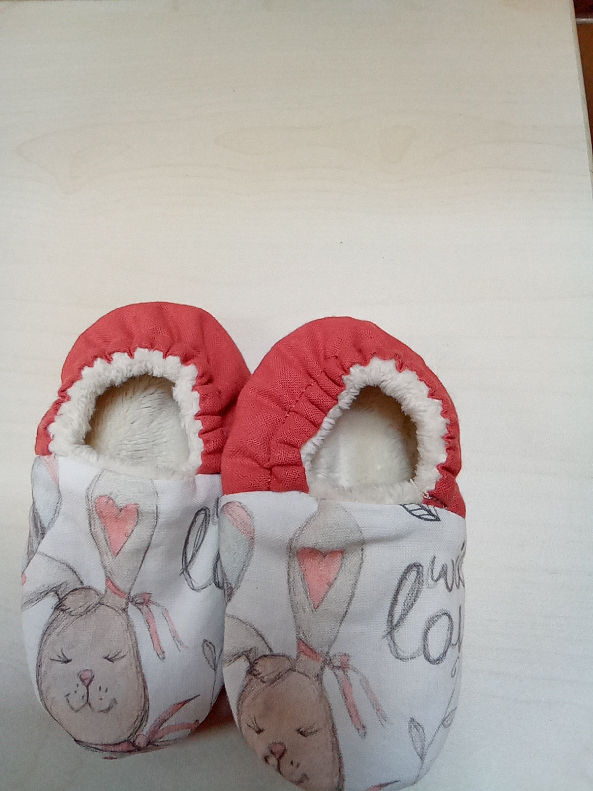 Paire de Chaussons bébé 0-6 mois lapin