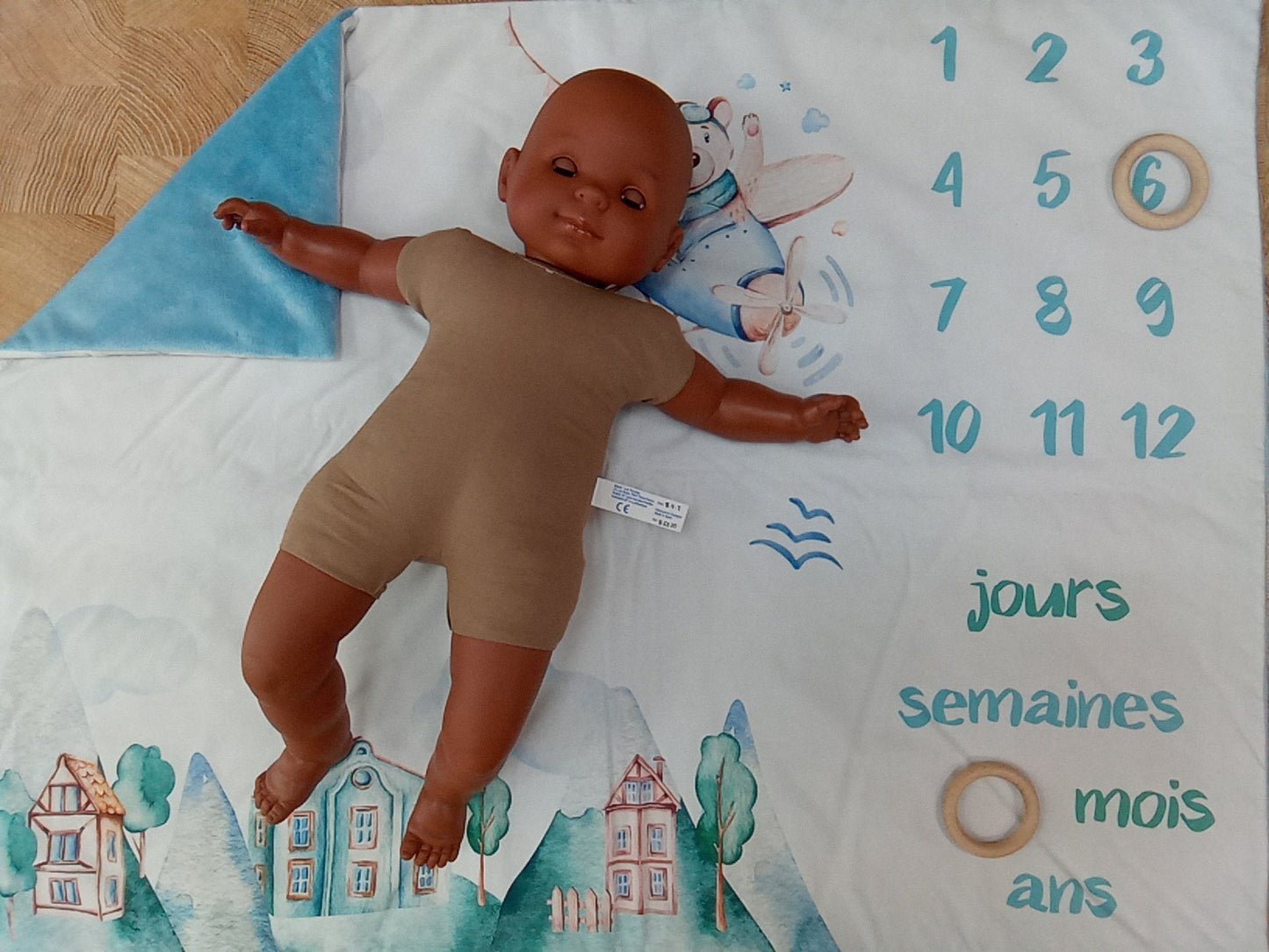 Couverture / Tapis Étape ourson avion