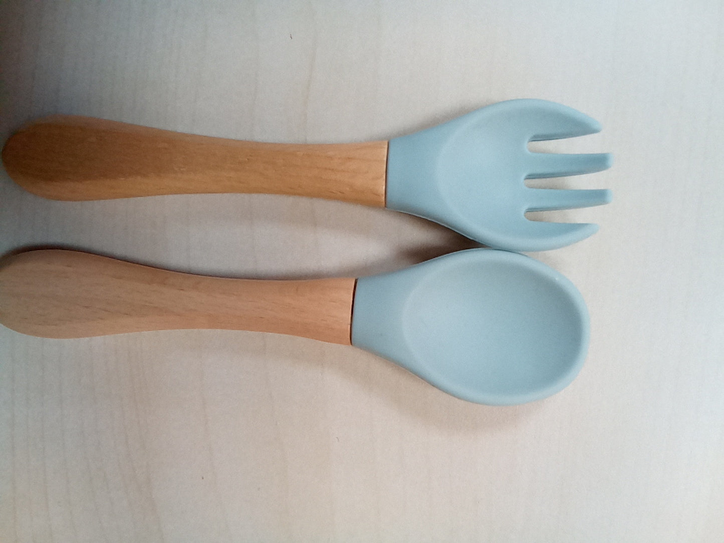 Ensemble de Couverts silicone 1 er age cuillère à café/fourchette