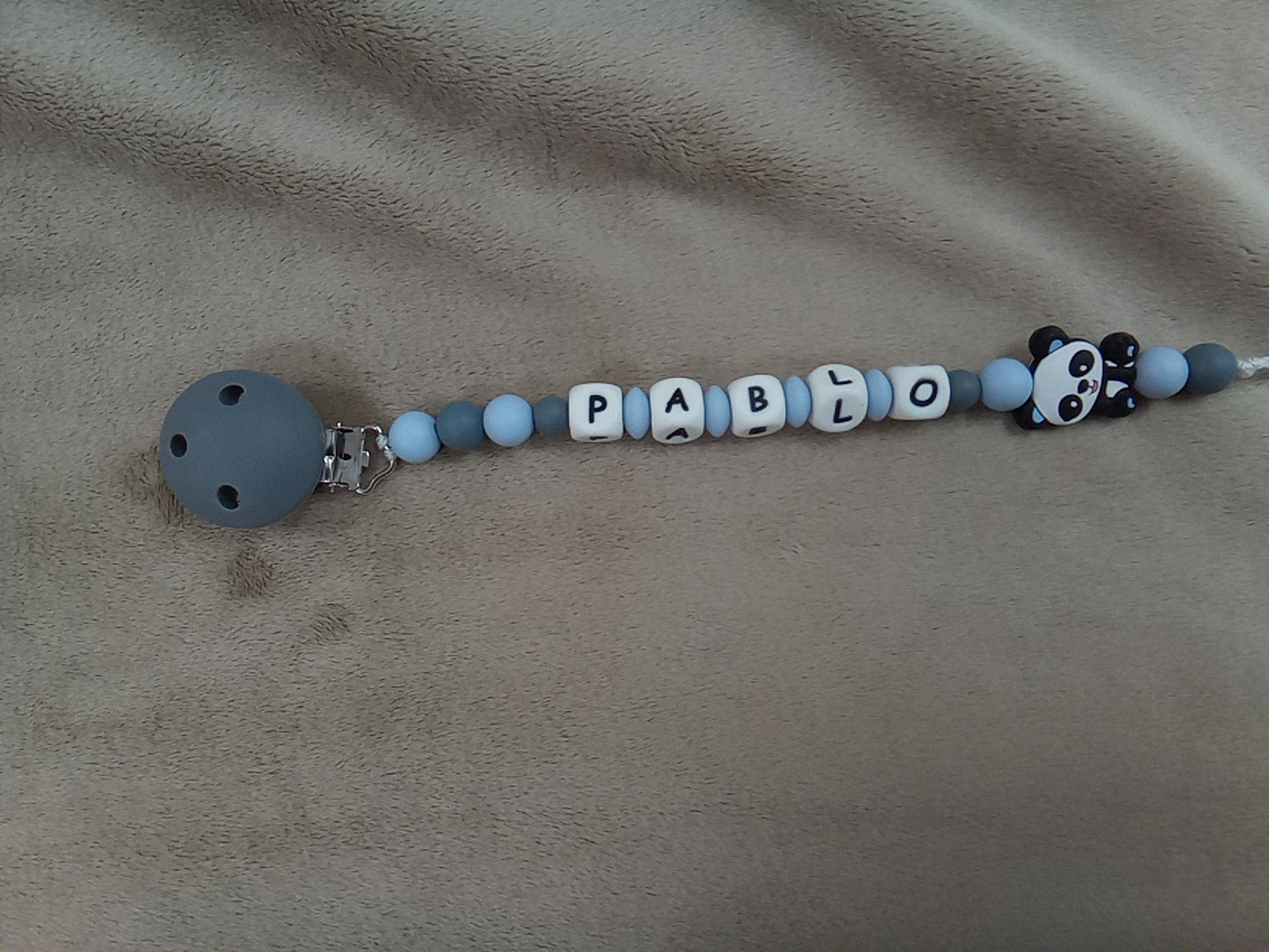 Attache sucette silicone panda à personnaliser