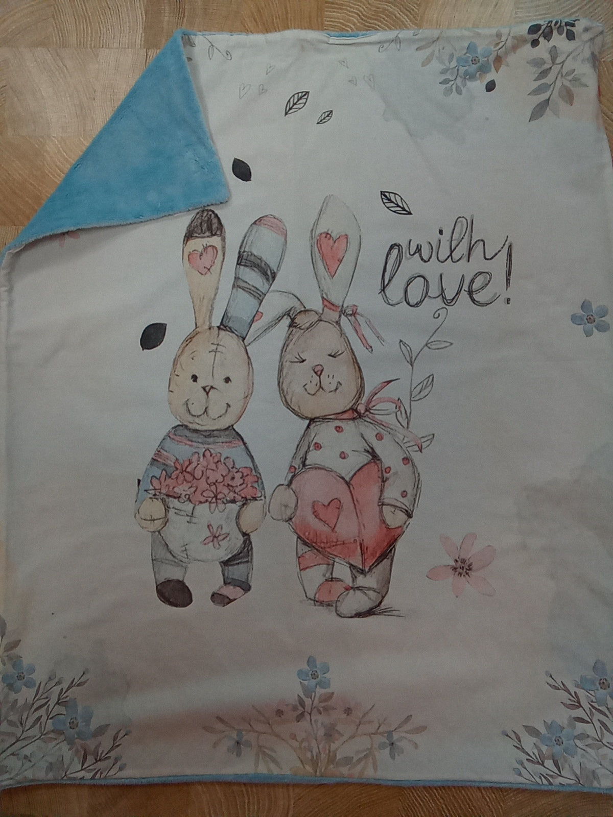 Couverture Cosy panneau lapin love