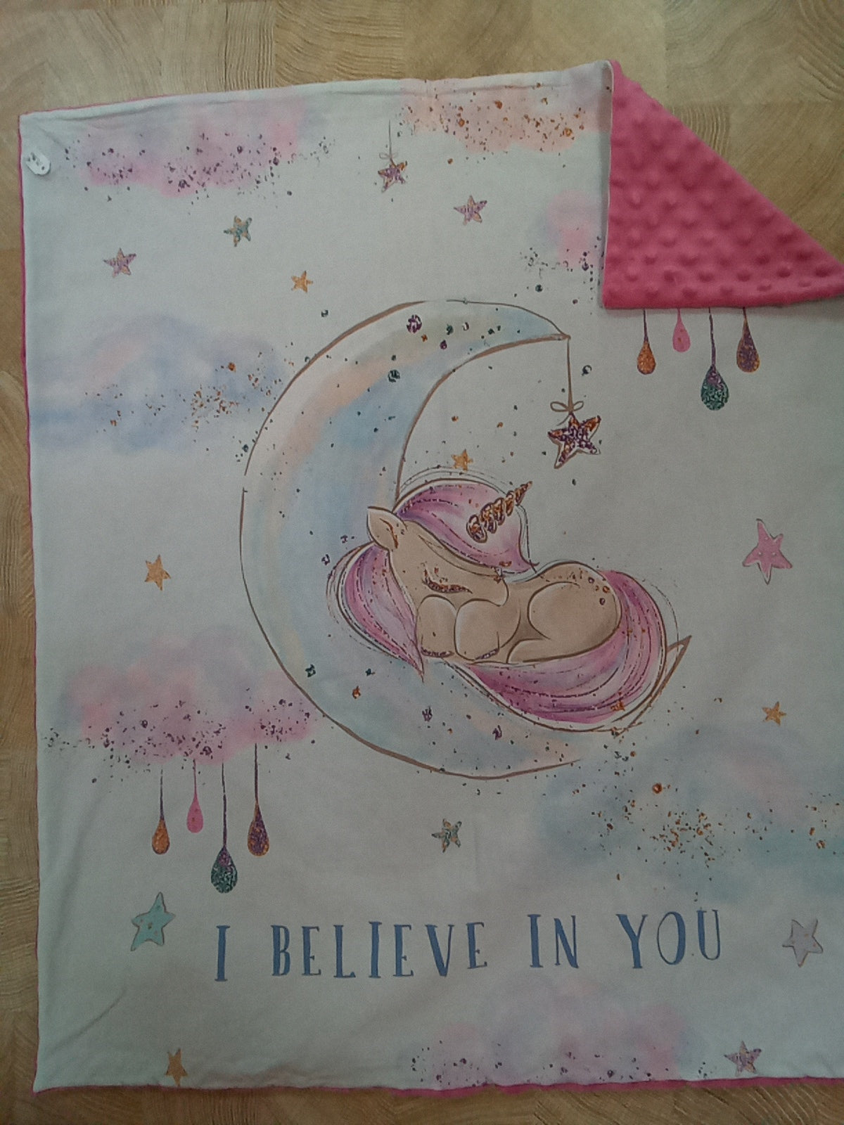 Couverture Cosy panneau licorne Azalée