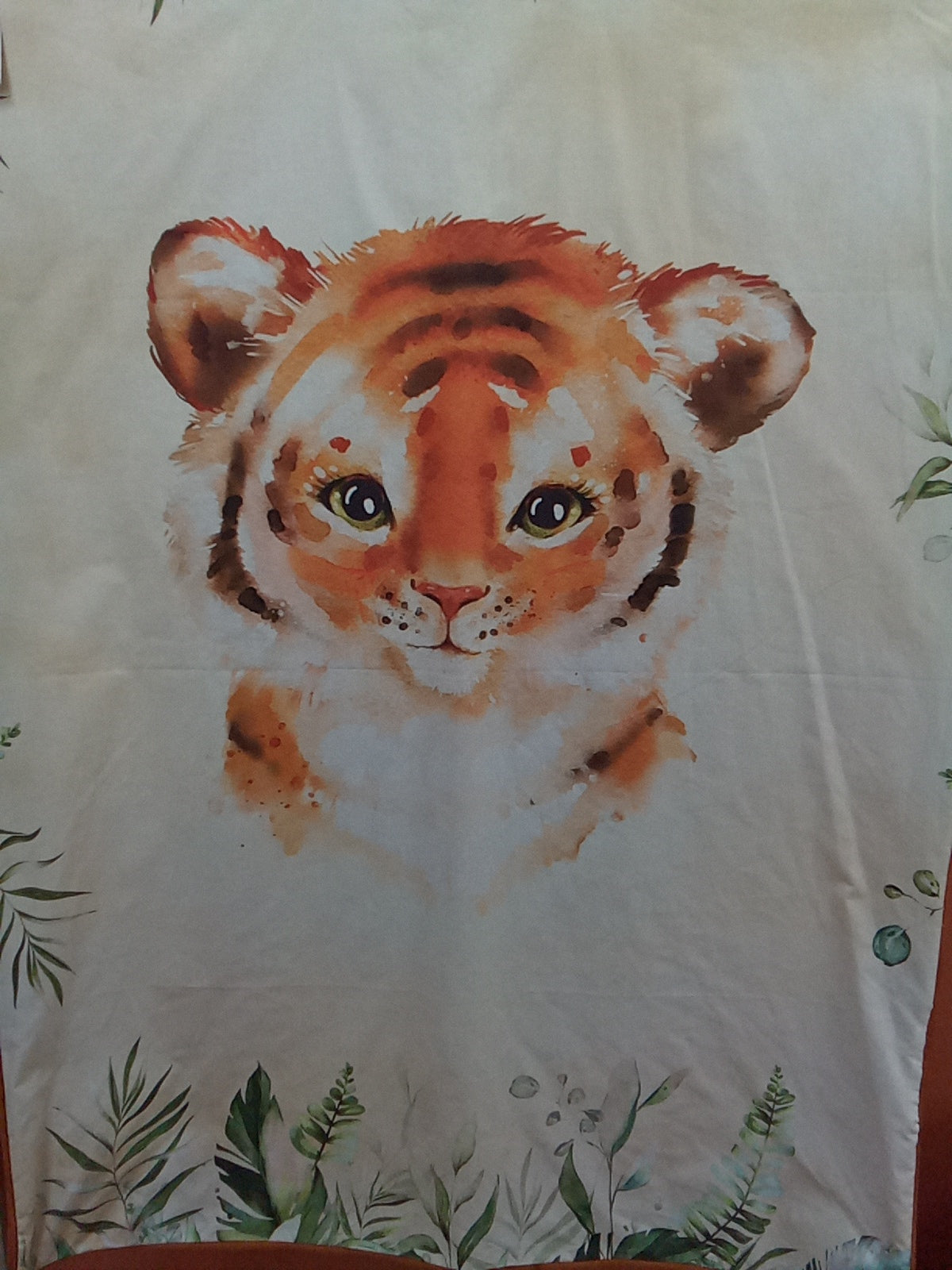 Couverture 75*100 tigre minky brique