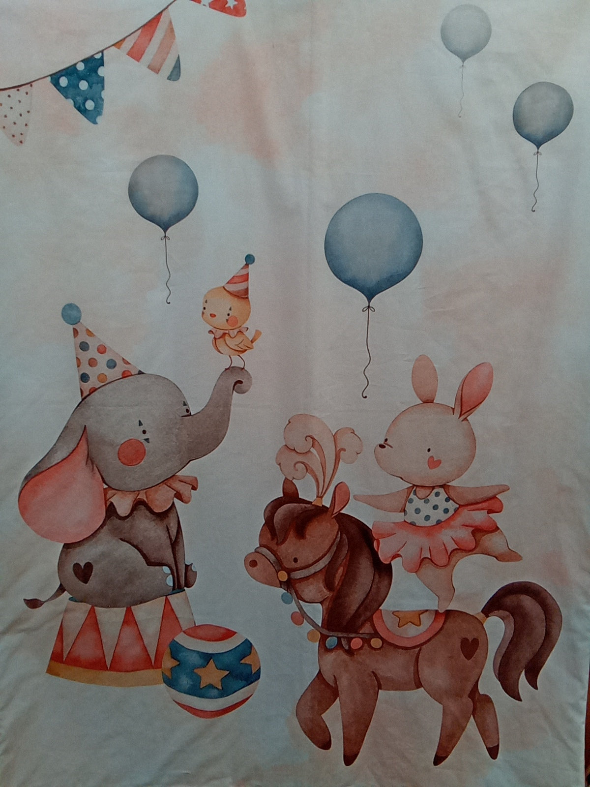 Couverture 75*100 circus fille Minky rose clair