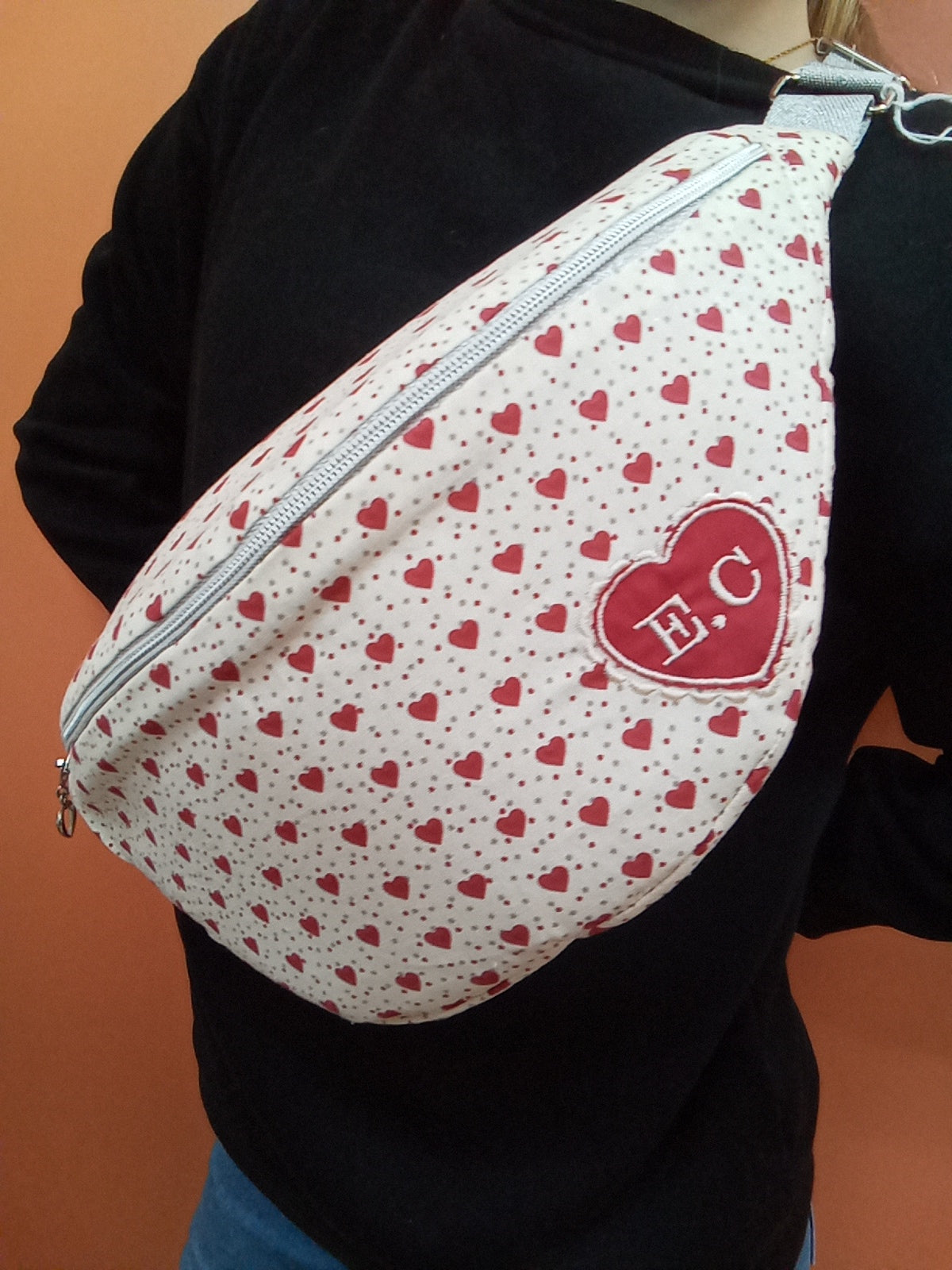 Sac Banane motif coeur taille L