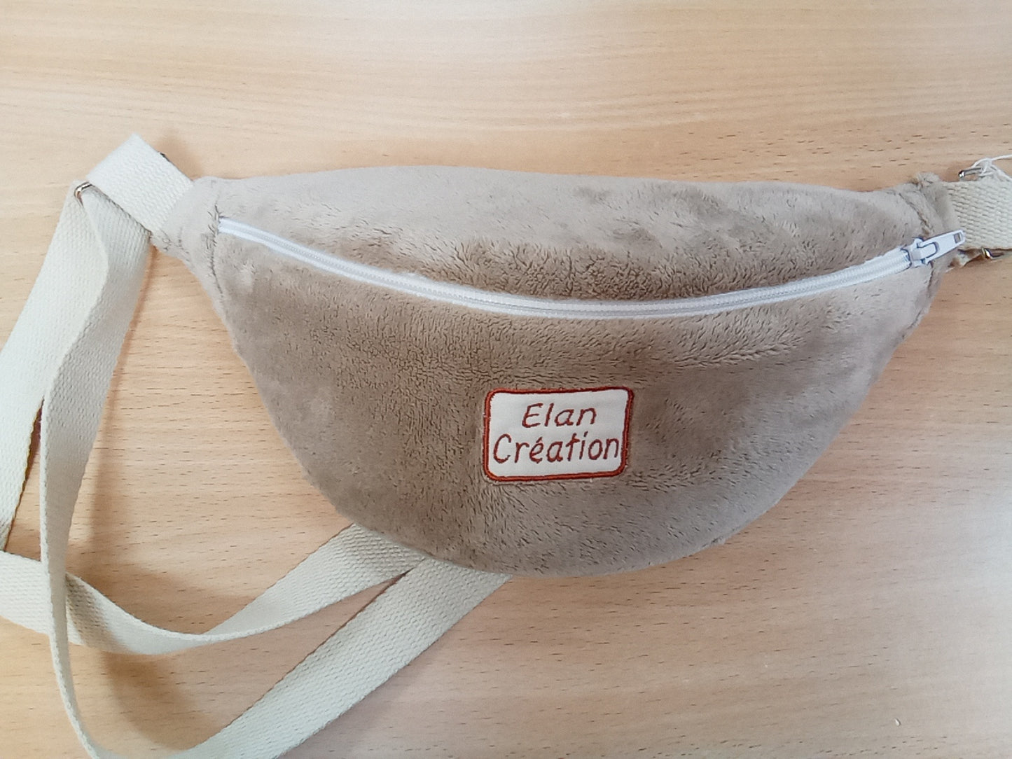 Sac Banane motif minky beige taille s