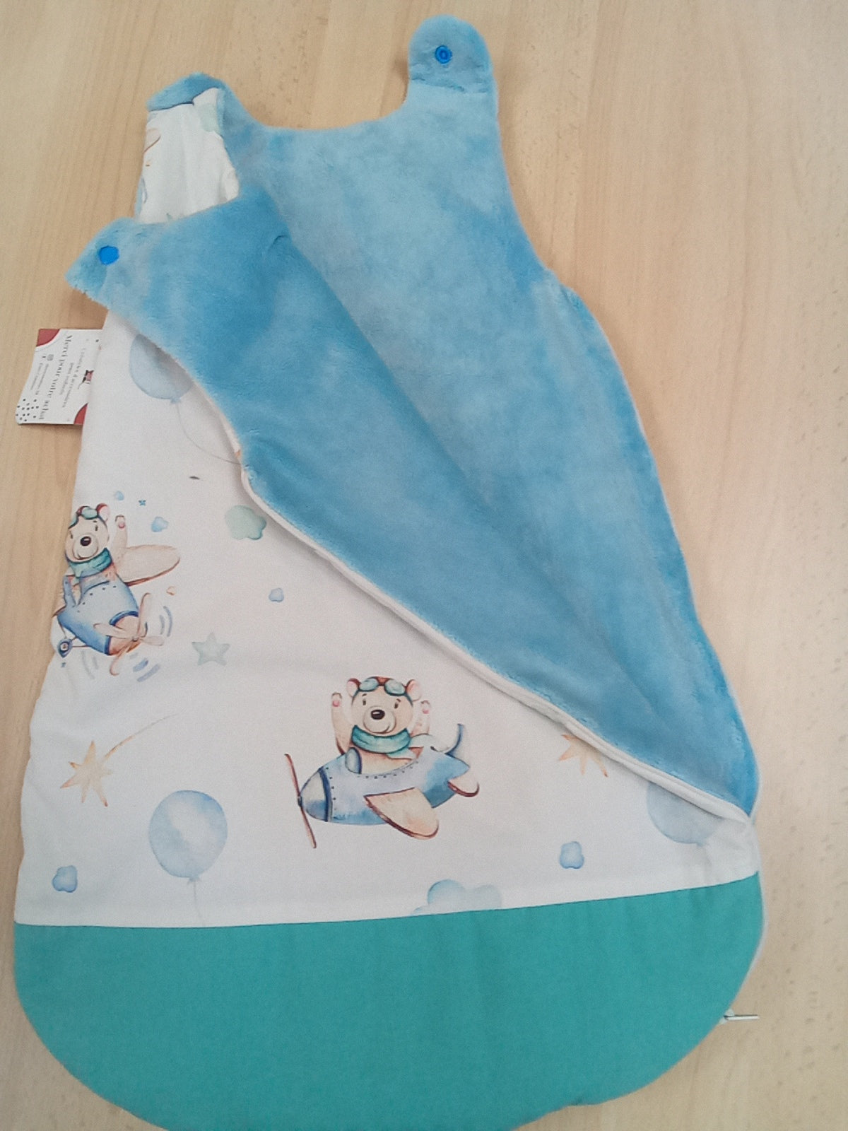 Turbulette hiver 0/6 mois ourson avion