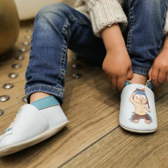 CHAUSSONS CUIR SOUPLE INDIEN ET TIPI
