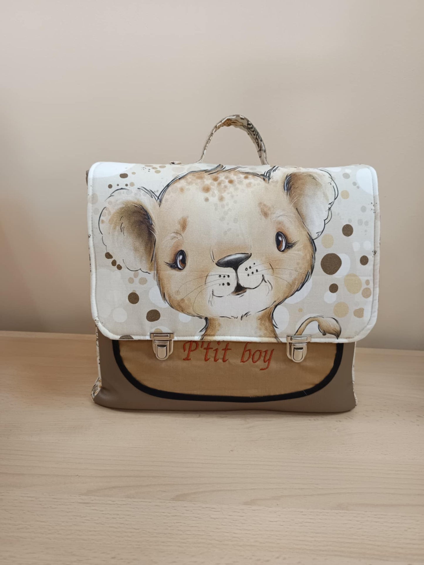 Cartable maternelle avec rabat panneau Elancreation modele unique
