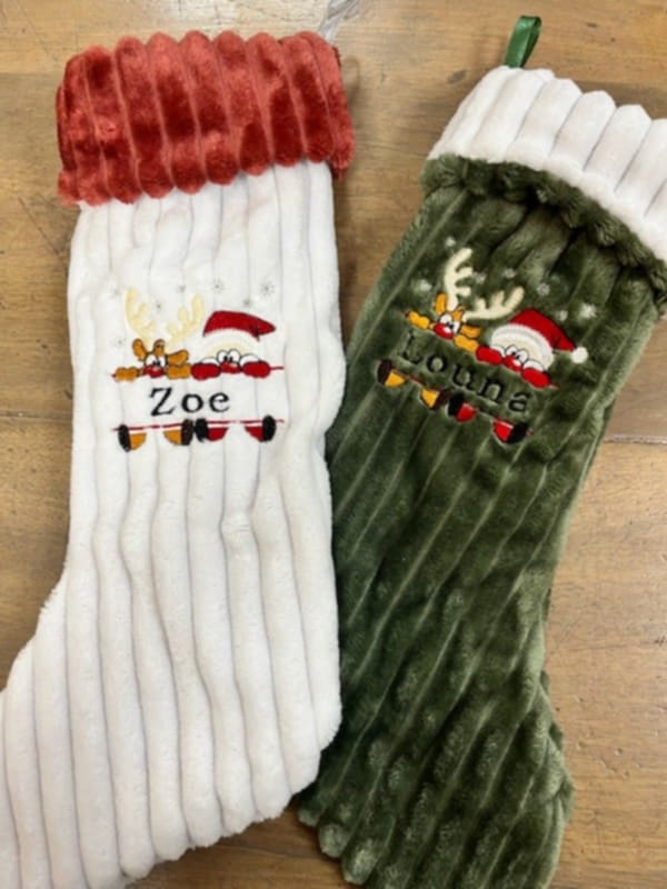 Botte de Noël en polaire Brodée et personnalisée