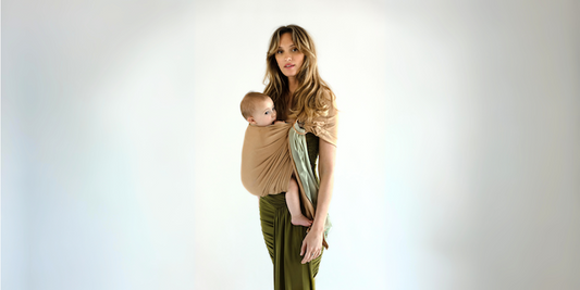 Nouveauté ! Echarpe Sling Petite Echarpe Sans Noeud Pistacchio/Cappuccino