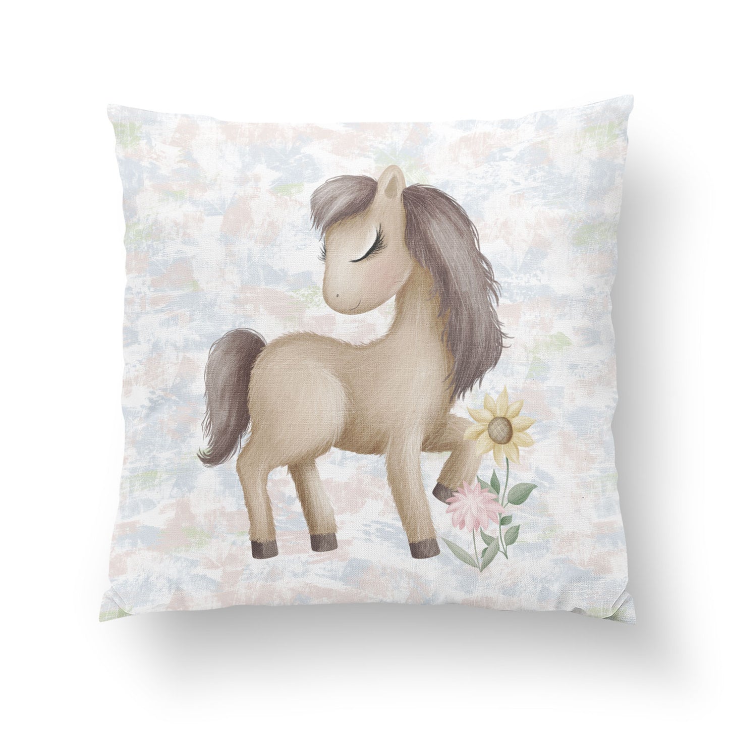 Couverture 75*100 animaux de la campagne minky rose clair