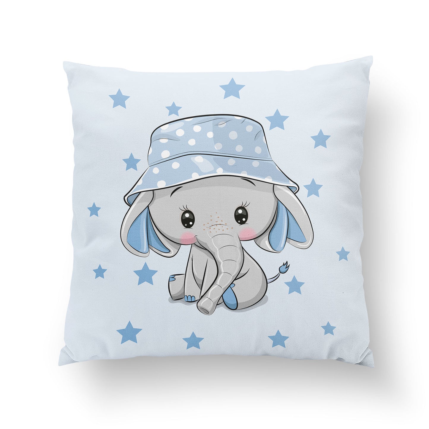Coussin 35*35 éléphant bleu