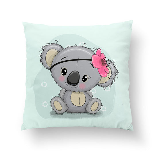Couverture 75*100 koala mint minky framboise