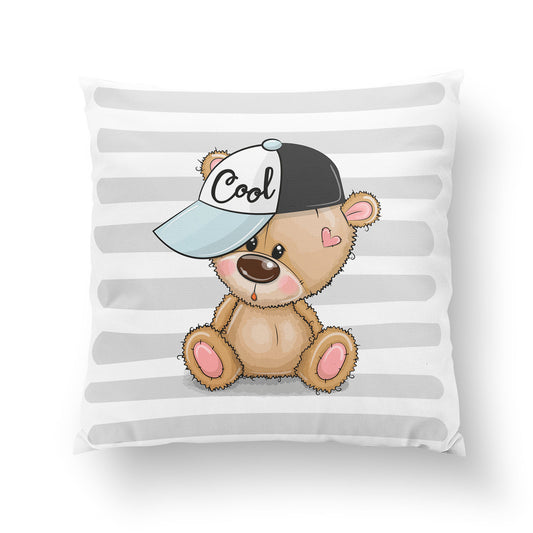 Couverture 75*100 ourson garcon minky bleu fonce