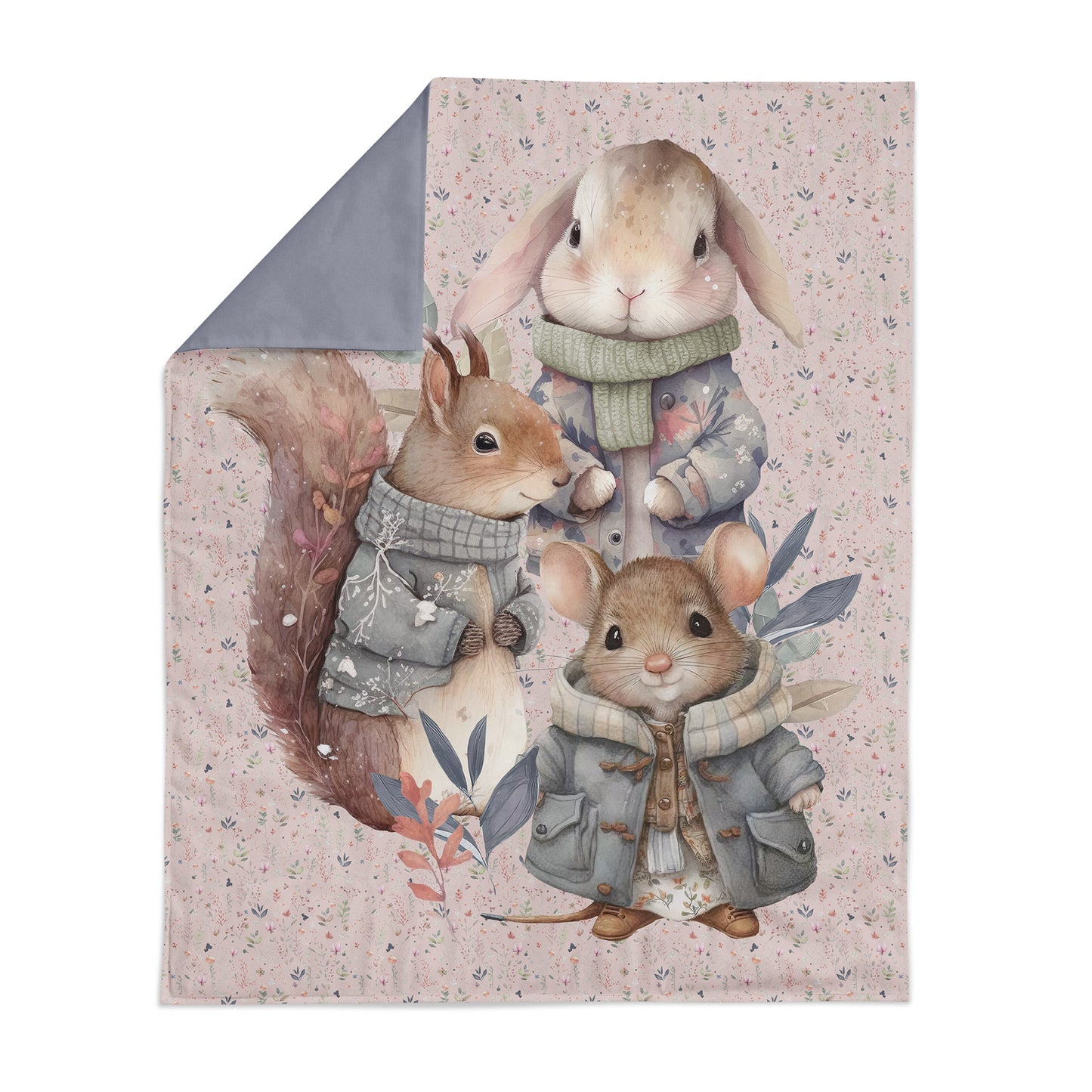 Couverture 75*100 amislapin minky marron