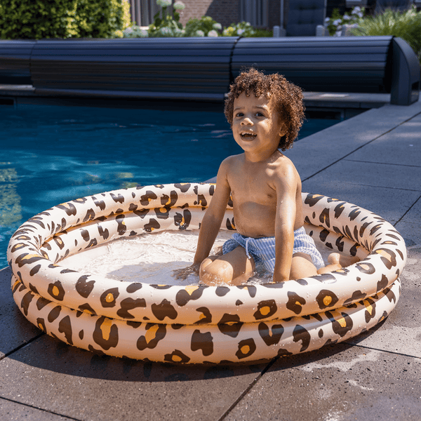 Piscine bébé imprimé panthère beige Ø 100 cm