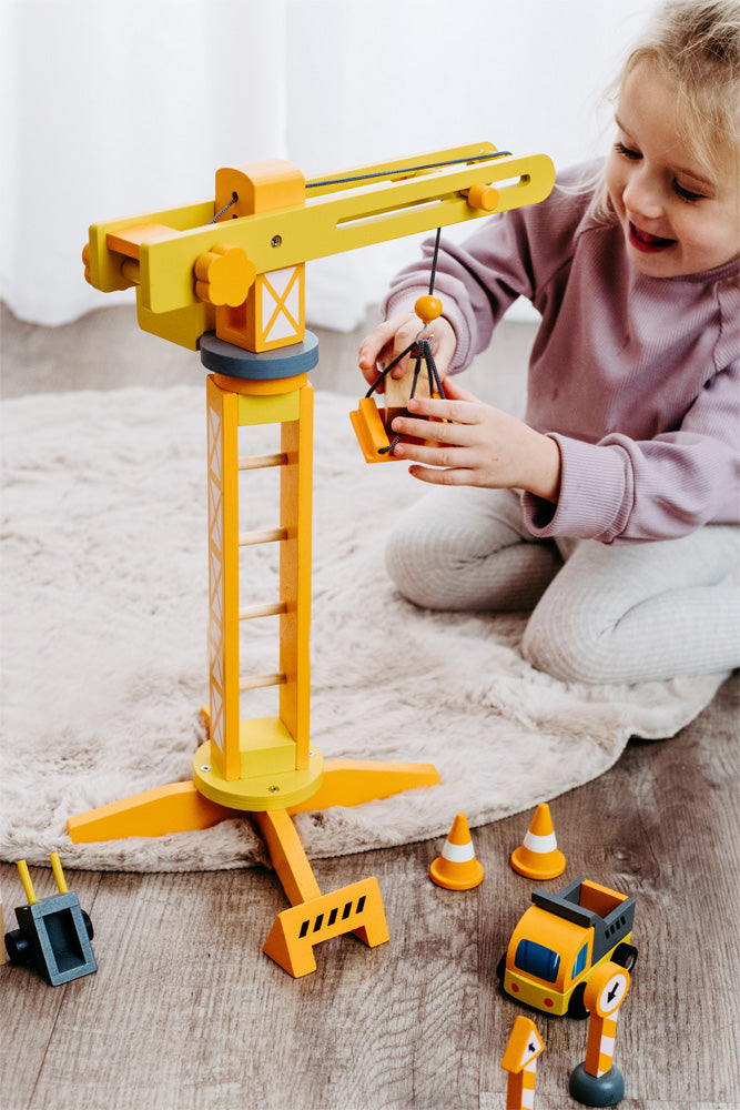 Grue avec accessoires de chantier