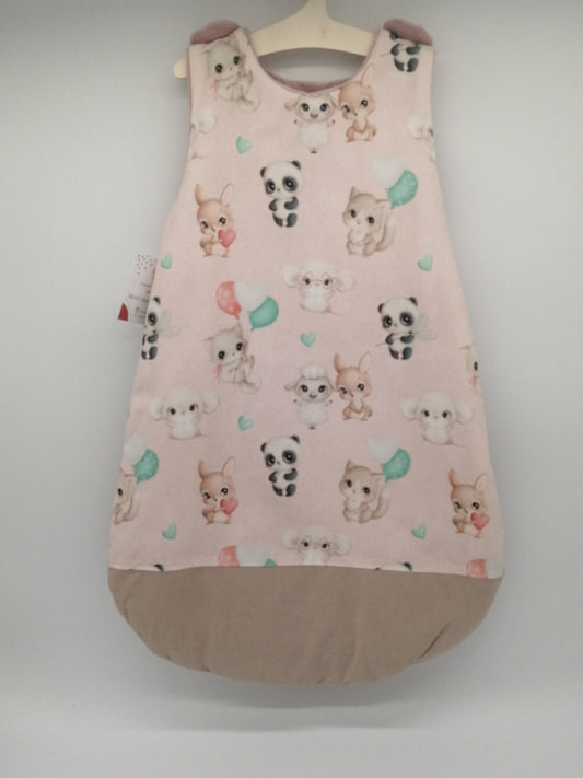 Turbulette hivers 0/6 mois animaux rigolos fille