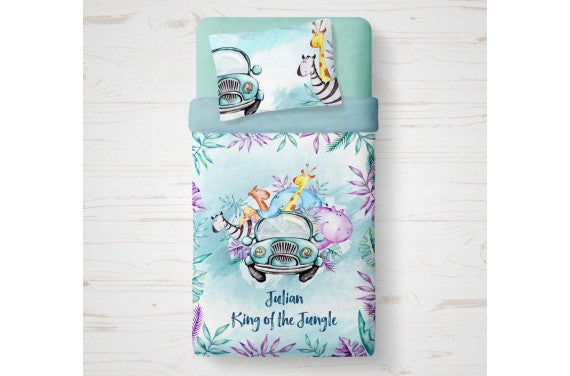 Couverture 75*100 safari minky Bleu