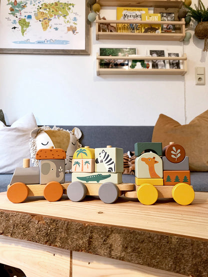Jeu en bois " Train en bois « Safari »