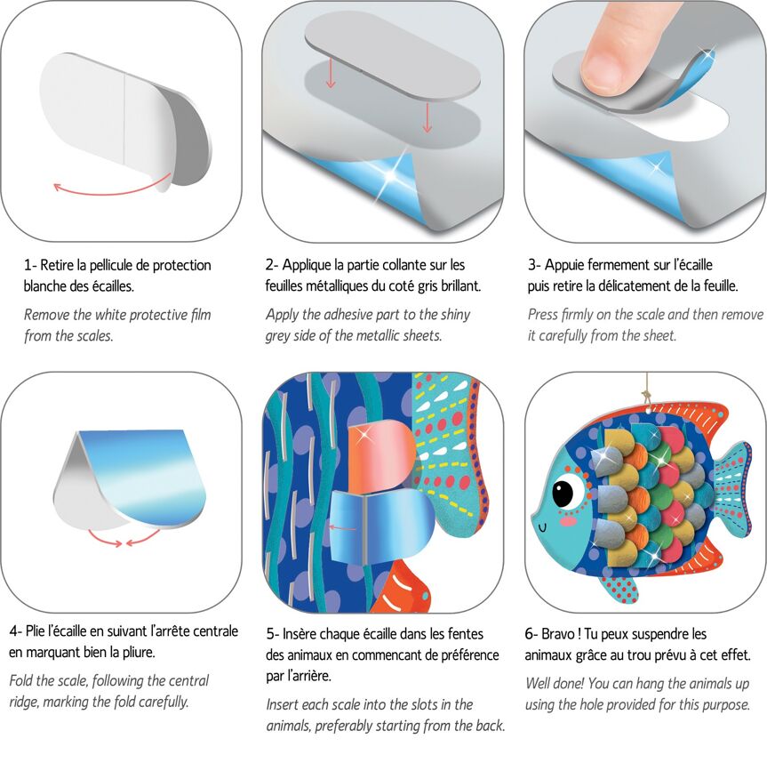 Ecailles métallisées "Animaux marins"
