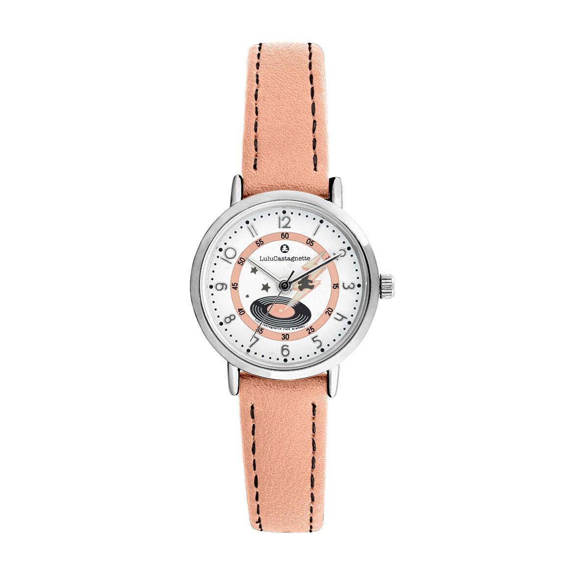 Montre fille analogique Lulu Castagnette - Bracelet cuir avec surpiqure - Rock Star