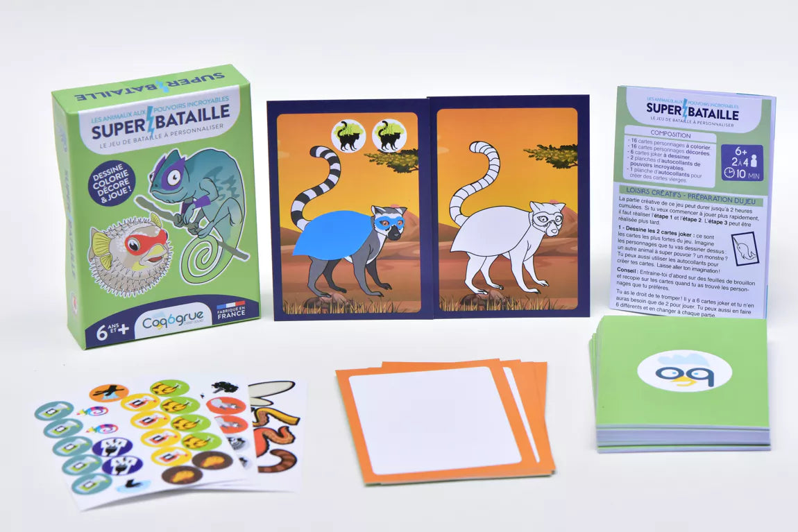 Jeu de cartes "SUPER BATAILLE Animaux incroyables"