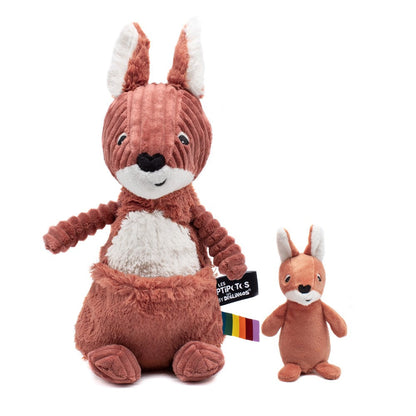 Peluche kangourou Allezou maman et son bébé terracotta - Les Ptipotos