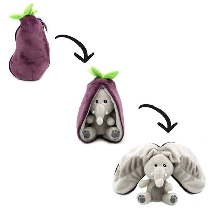 Peluche Velvet l'éléphant/aubergine - Flipetz