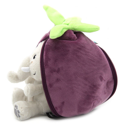 Peluche Velvet l'éléphant/aubergine - Flipetz