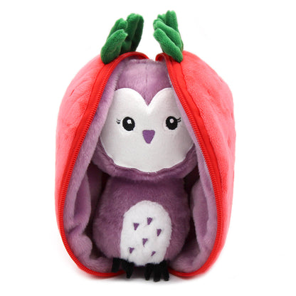 Peluche Violet la chouette/fraise - Flipetz