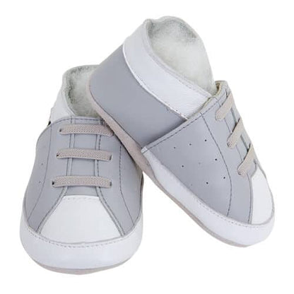 CHAUSSONS CUIR SOUPLE BASKETS GRISES