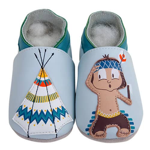 CHAUSSONS CUIR SOUPLE INDIEN ET TIPI