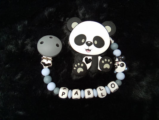 Lot attache tétine et anneau de dentition Panda