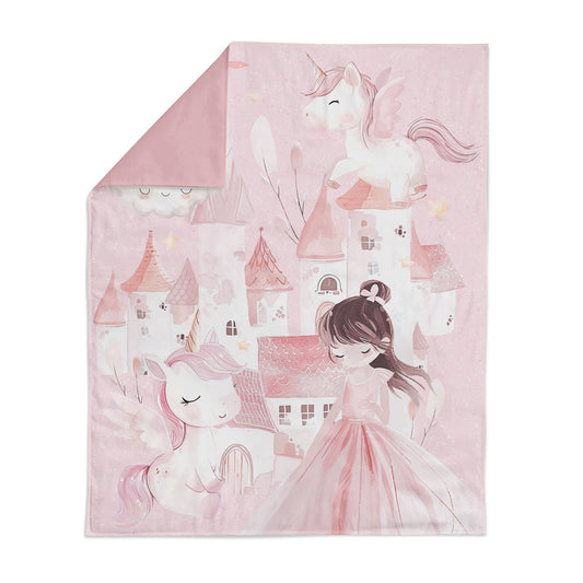 Couverture 75*100 château-licorne