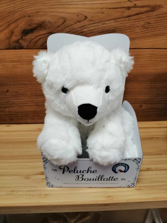 Peluche bouillotte Ours blanc