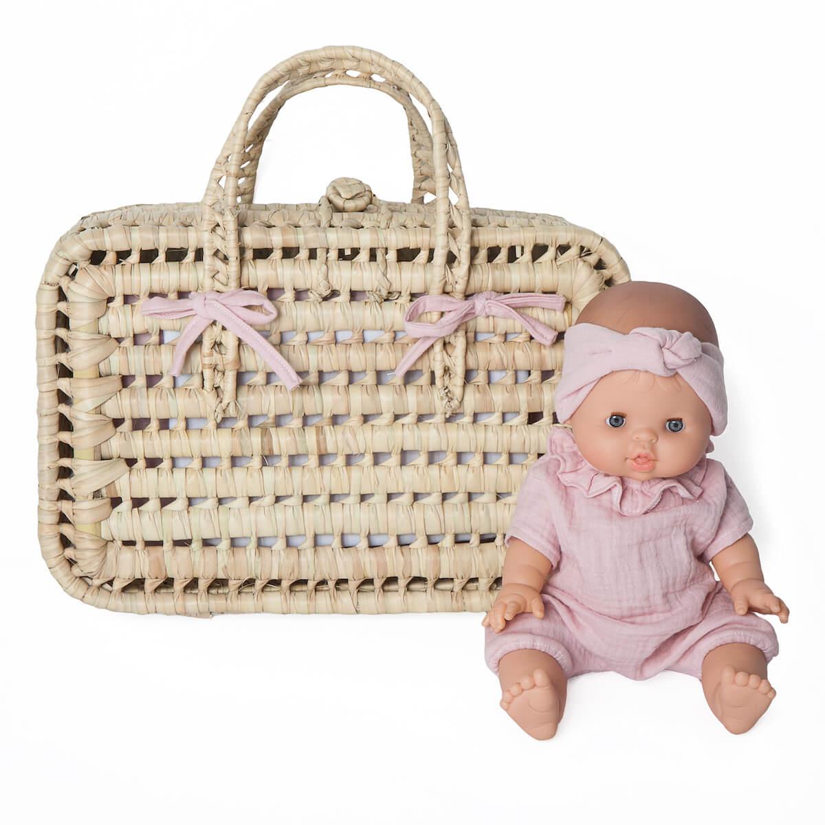 Valise poupée en feuilles de palmier BOBBLE