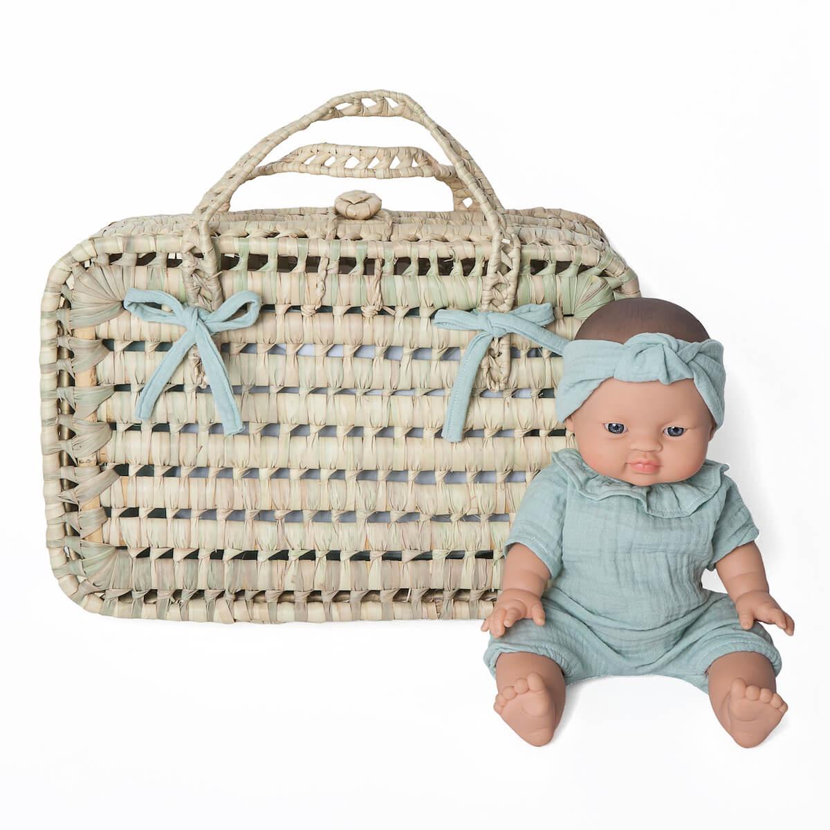 Valise poupée en feuilles de palmier BOBBLE